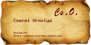 Cserei Orsolya névjegykártya